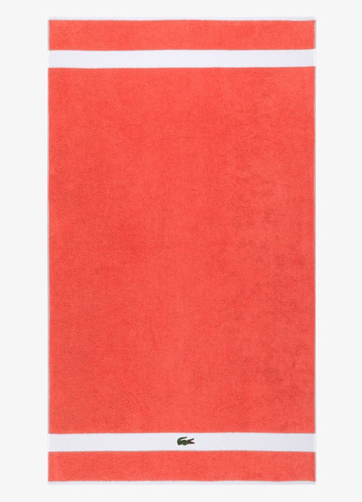 Lacoste L Casual badlaken - 450 gr/m2 - 90 x 150 cm - voorkant 2 koraalrood