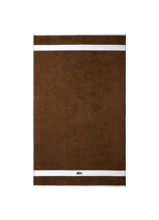 Lacoste L Casual badlaken - 450 gr/m2 - 90 x 150 cm - voorkant bruin