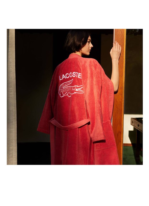 Lacoste L Defile badjas van  katoen - unisex - detail 7 rood