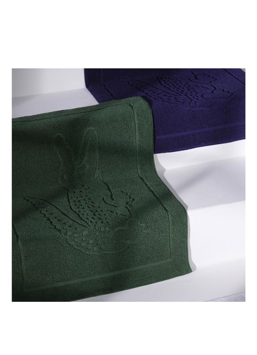 Lacoste L Lacoste badmat van  katoen 800 gr/m2 - 55 x 80 cm - voorkant 2 donkerblauw