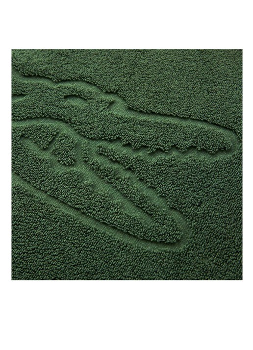 Lacoste L Lacoste badmat van  katoen 800 gr/m2 - 55 x 80 cm - detail groen