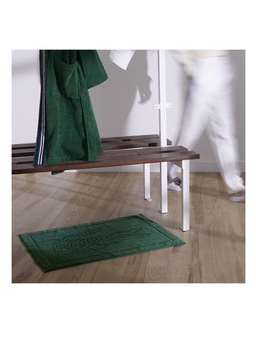 Lacoste L Lacoste badmat van  katoen 800 gr/m2 - 55 x 80 cm - detail 2 groen