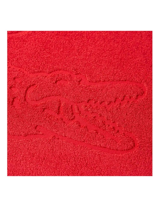Lacoste L Lacoste badmat van  katoen 800 gr/m2 - 55 x 80 cm - voorkant 2 rood