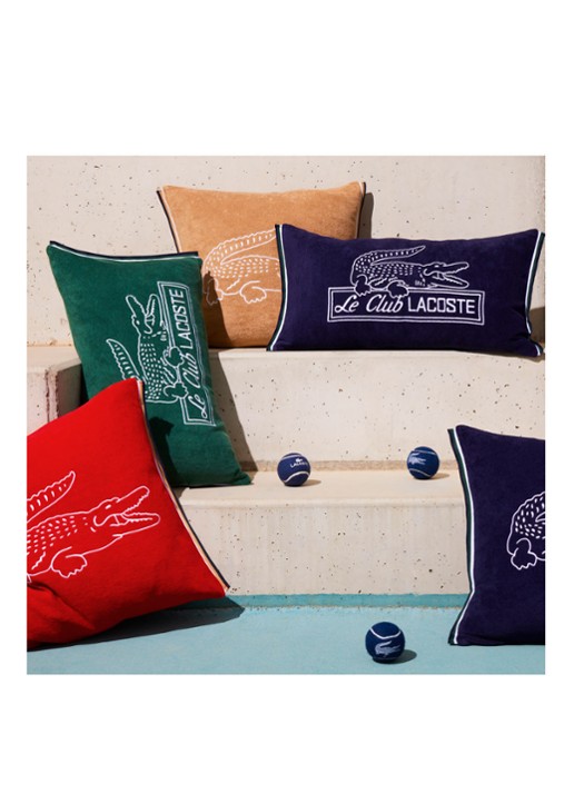 Lacoste L Le Club sierkussenhoes 33 x 57 cm  - voorkant 2 donkerblauw