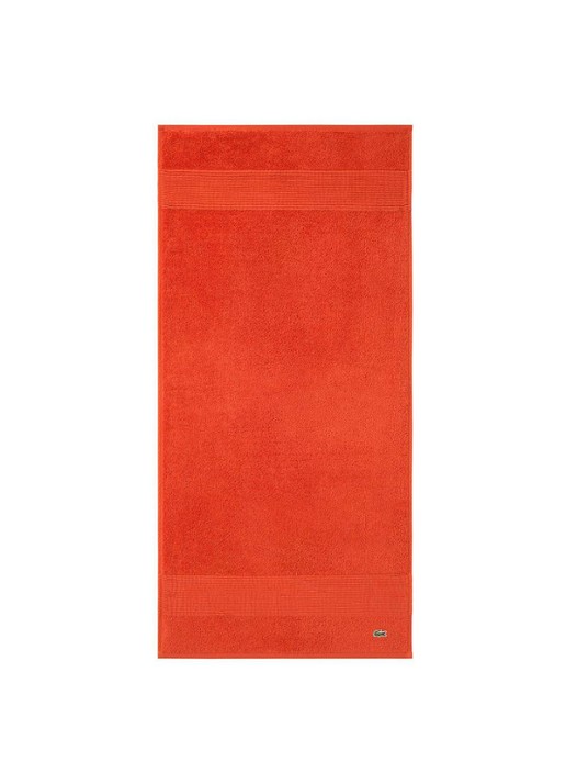 Lacoste L Lecroco badhanddoek - 600 gr/m2 - 50 x 100 cm - voorkant orange
