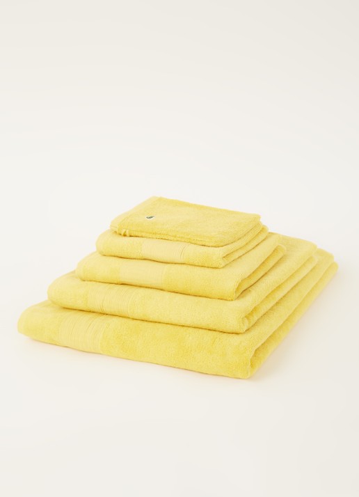 Lacoste L Lecroco badhanddoek - 600 gr/m2 - 50 x 100 cm - voorkant 2 geel