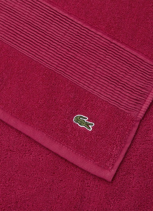 Lacoste L Lecroco badhanddoek - 600 gr/m2 - 50 x 100 cm - achterkant 3 rood