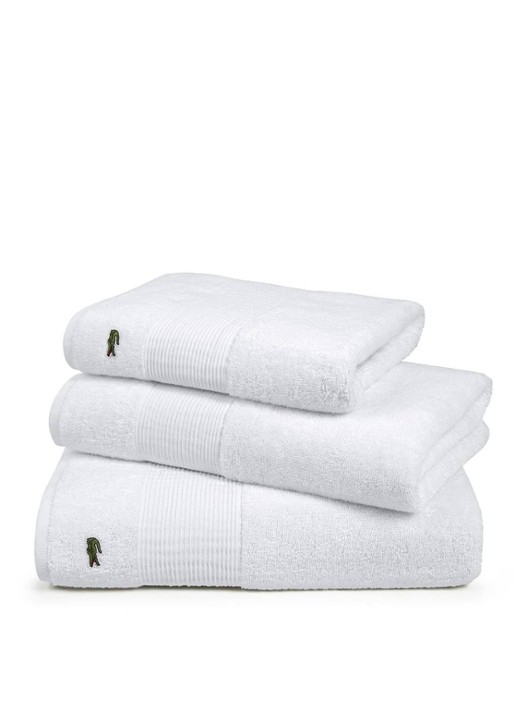 Lacoste L Lecroco badlaken - 600 gr/m2 - 100 x 150 cm - detail 3 wit
