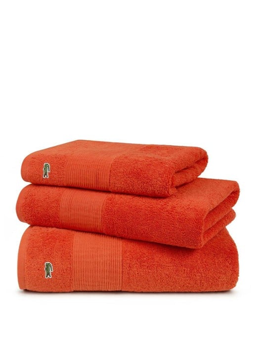 Lacoste L Lecroco badlaken - 600 gr/m2 - 100 x 150 cm - detail diepzwart