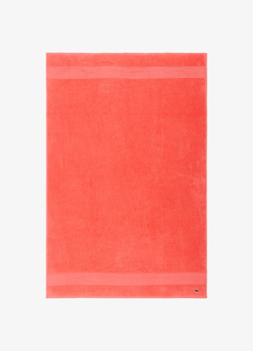 Lacoste L Lecroco badlaken - 600 gr/m2 - 100 x 150 cm - voorkant 4 koraalrood