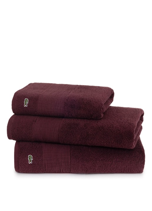 Lacoste L Lecroco badlaken - 600 gr/m2 - 100 x 150 cm - detail 2 bordeauxrood