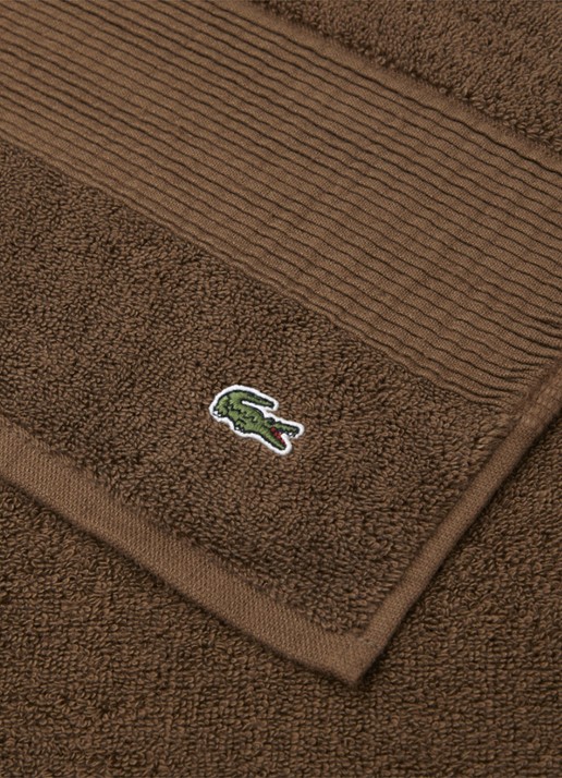 Lacoste L Lecroco badlaken - 600 gr/m2 - 100 x 150 cm - achterkant 3 hazelnootbruin