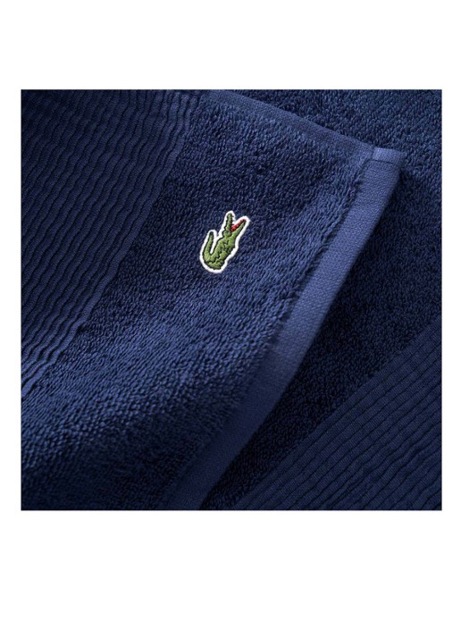 Lacoste L Lecroco badlaken - 600 gr/m2 -  70 x 140 cm - achterkant 5 donkerblauw