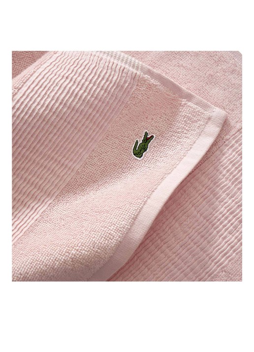 Lacoste L Lecroco badlaken - 600 gr/m2 -  70 x 140 cm - achterkant roze