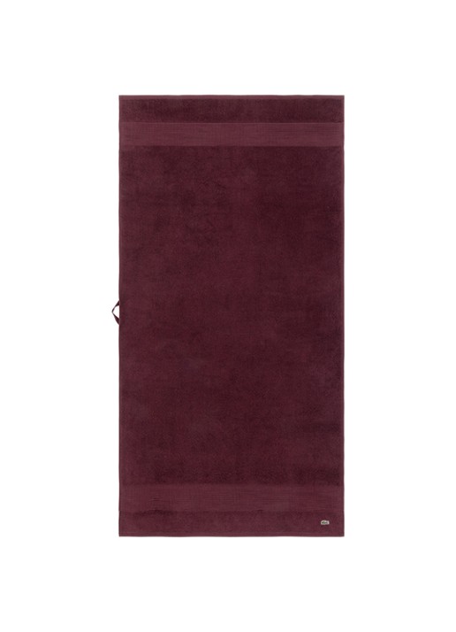 Lacoste L Lecroco badlaken - 600 gr/m2 -  70 x 140 cm - voorkant 2 bordeauxrood