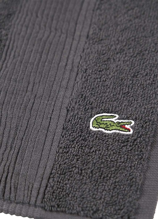 Lacoste L Lecroco badmat 50 x 70 cm - voorkant 2 antraciet