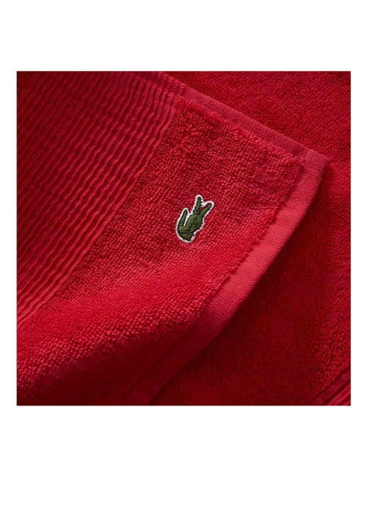 Lacoste L Lecroco gastendoek - 600 gr/m2 - 60 x 40 cm - achterkant 5 rood
