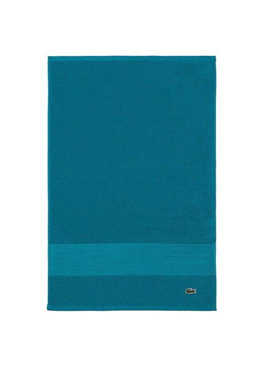 Lacoste L Lecroco gastendoek - 600 gr/m2 - 60 x 40 cm - voorkant 2 turquoise