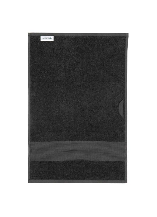 Lacoste L Lecroco gastendoek - 600 gr/m2 - 60 x 40 cm - voorkant 2 antraciet