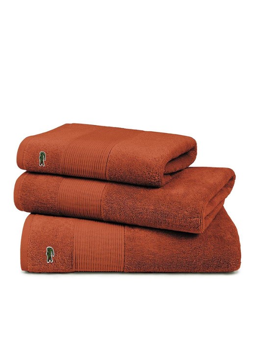 Lacoste L Lecroco gastendoek - 600 gr/m2 - 60 x 40 cm - detail 2 donkeroranje