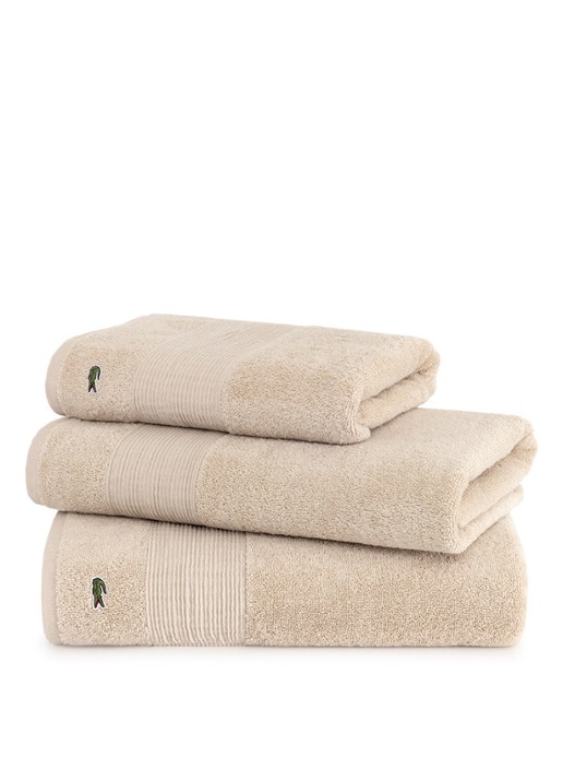 Lacoste L Lecroco gastendoek - 600 gr/m2 - 60 x 40 cm - achterkant 5 bruin