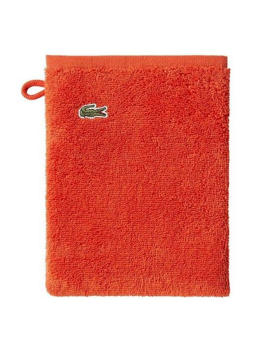 Lacoste L Lecroco washand - 600 gr/m2 - 15 x 21 cm - voorkant orange