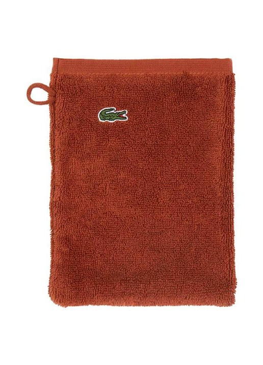 Lacoste L Lecroco washand - 600 gr/m2 - 15 x 21 cm - voorkant steenrood