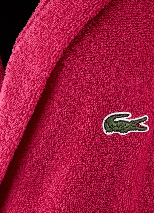 Lacoste L Open badjas van katoen - unisex - achterkant 8 wit