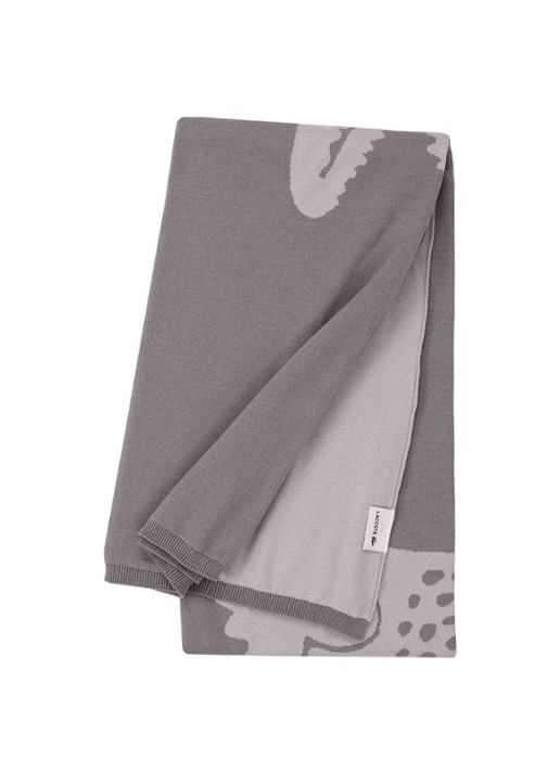 Lacoste L Reflet plaid 130 x 170 cm - voorkant 2 grijs