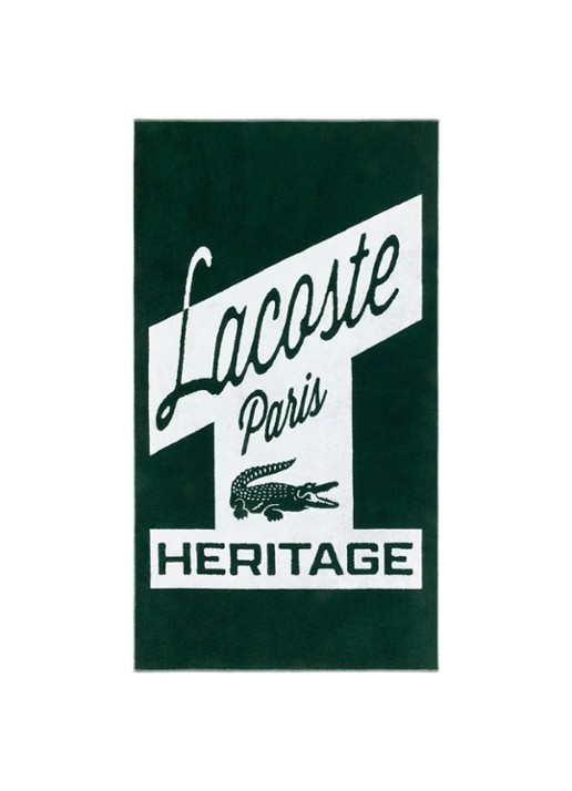Lacoste L Retro badlaken 90 x 160 cm - voorkant 2 bronsgroen