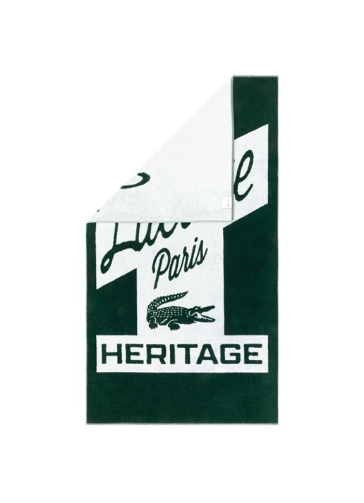 Lacoste L Retro badlaken 90 x 160 cm - voorkant 3 bronsgroen