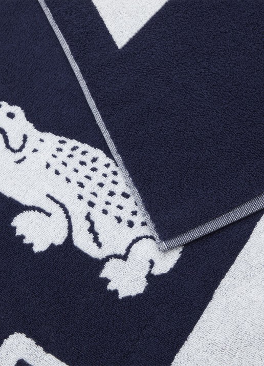 Lacoste L Retro badlaken 90 x 160 cm - achterkant 3 donkerblauw
