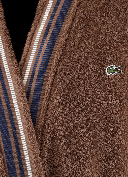 Lacoste L Score badjas met logoborduring - detail 2 bruin