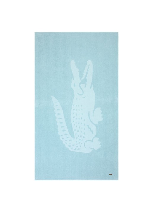 Lacoste L Sport strandlaken van  katoen - 90 x 160 cm  - voorkant 4 aquablauw