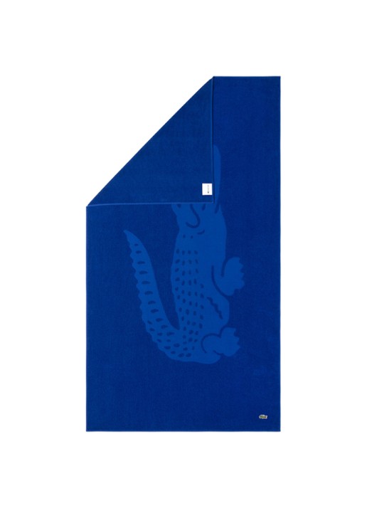 Lacoste L Sport strandlaken van  katoen - 90 x 160 cm  - voorkant 5 kobaltblauw