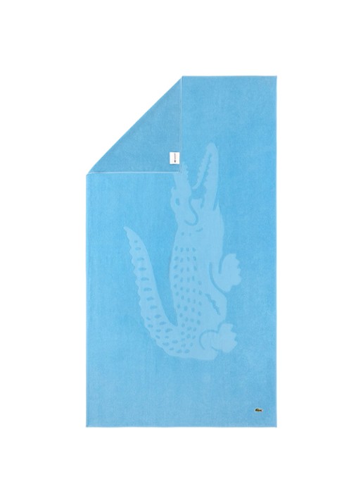 Lacoste L Sport strandlaken van  katoen - 90 x 160 cm  - voorkant 5 lichtblauw