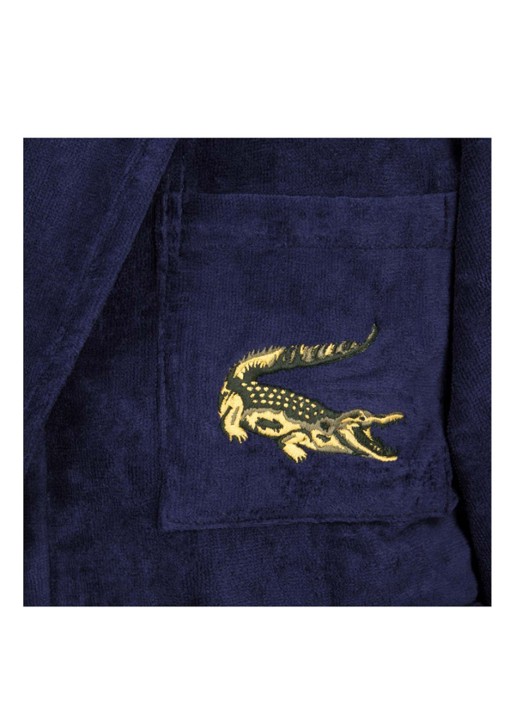 Lacoste Lrene Marine badjas van katoen - detail 3 donkerblauw
