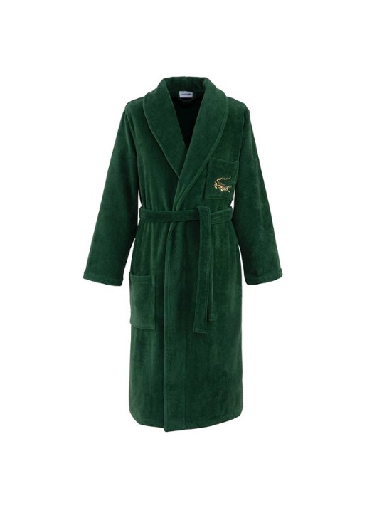 Lacoste Lrene Marine badjas van katoen - voorkant 6 bronsgroen