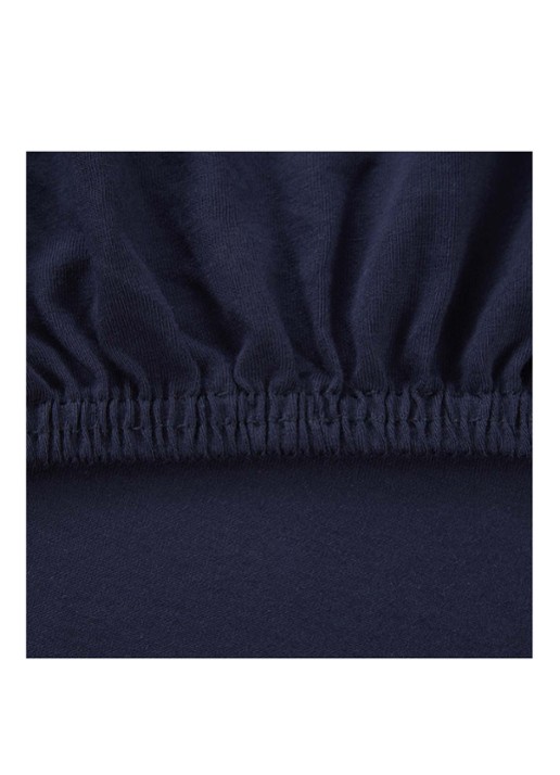 Lacoste Marine hoeslaken van  katoen - detail donkerblauw