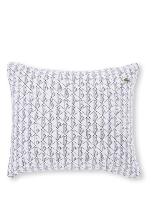 Lacoste Monogram kussensloop van katoen - voorkant donkerblauw