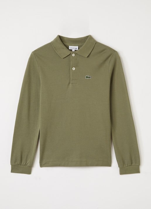 Lacoste Polo van piqué katoen met logoborduring