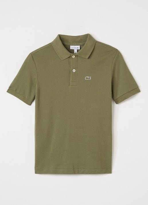 Lacoste Polo van piqué katoen met logoborduring