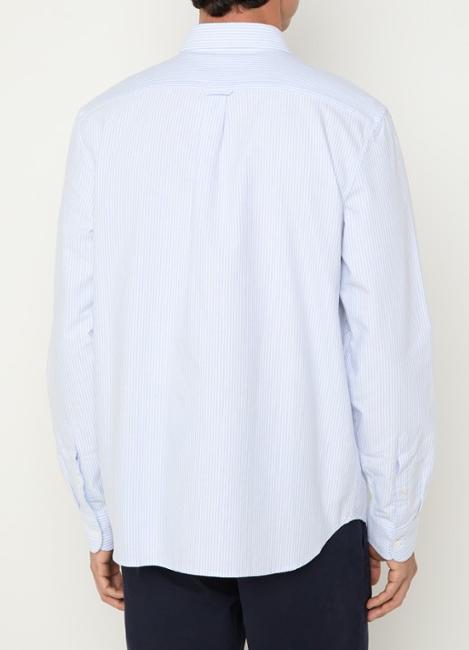 Lacoste Regular fit overhemd met borstzak en streepprint - achterkant 3 beige