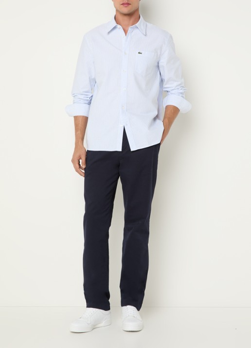 Lacoste Regular fit overhemd met borstzak en streepprint - voorkant 2 beige