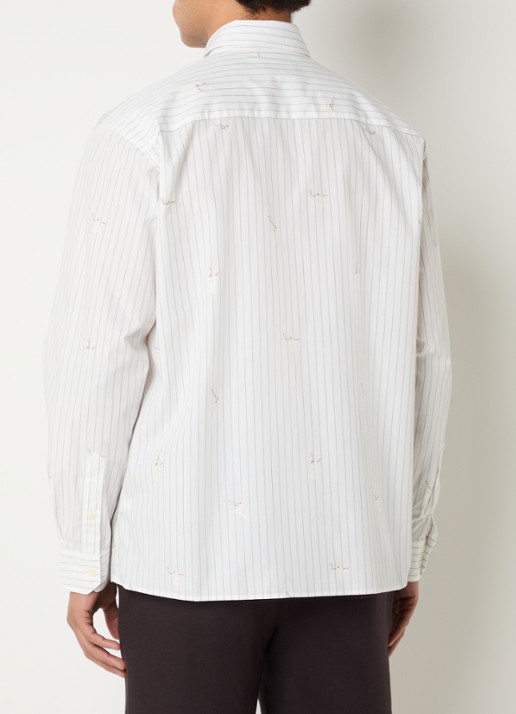 Lacoste Regular fit overhemd met borstzak en streepprint - achterkant 3 wit