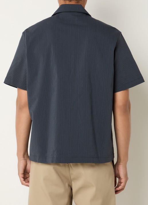 Lacoste Regular fit overhemd met streepprint en logo - achterkant 4 antraciet