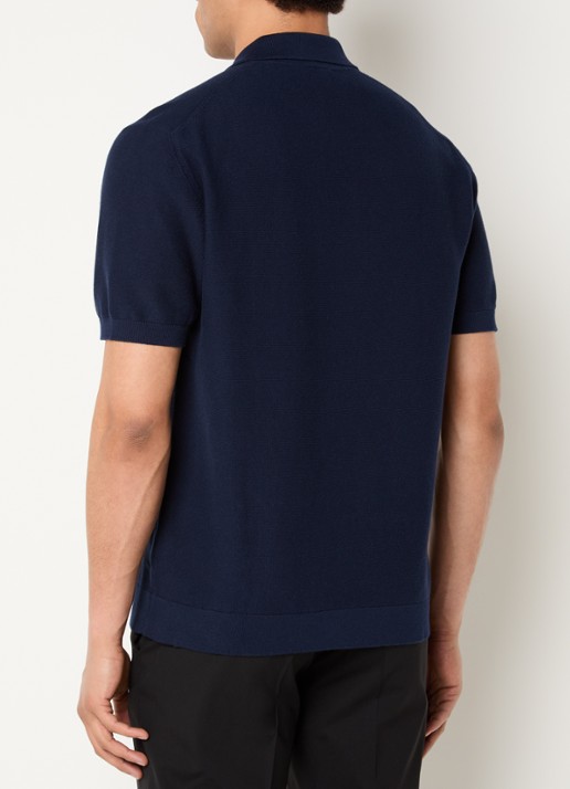 Lacoste Regular fit polo met logoborduring - achterkant 4 donkerblauw