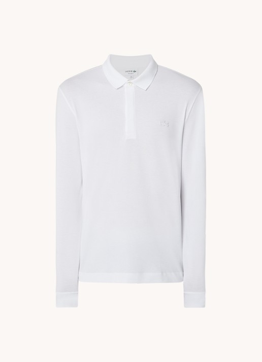 Lacoste Regular fit polo met logoborduring - voorkant 3 wit