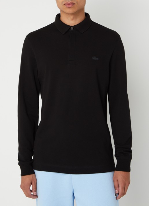 Lacoste Regular fit polo met logoborduring - detail 3 zwart