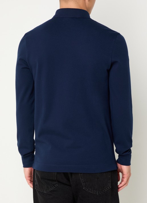 Lacoste Regular fit polo met logoborduring - achterkant 2 donkerblauw